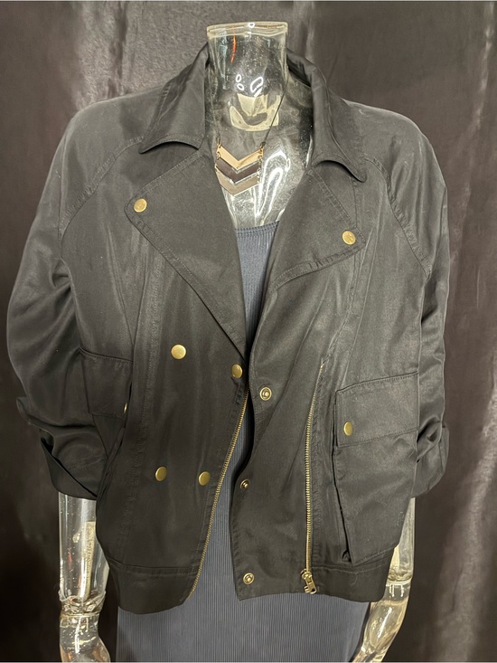 LOFT Jackets & Blazers - LOFT Black Lightweight Double-Breasted Jacket with Gold Buttons